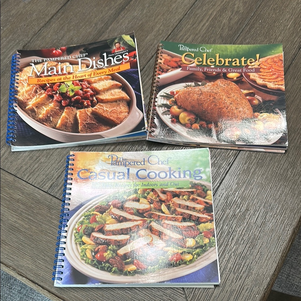 Pampered Chef Cookbook Set - Main Dishes, Celebrate, Casual Cooking